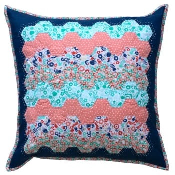 Hexy Cushion Kit in Blue & Red - English Paper Piecing (EPP) Hexagon Cushion Kit