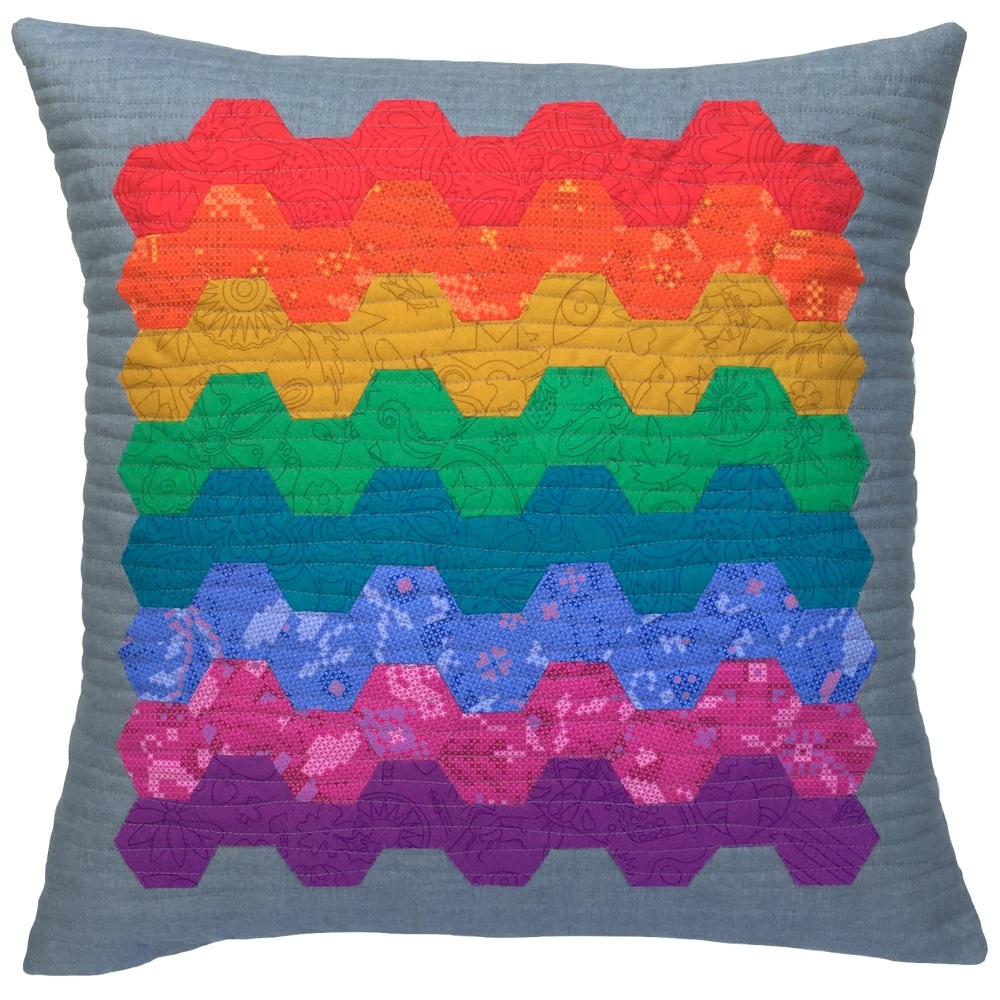 <!-- 001 -->Hexy Cushion Kit in Su Prints - English Paper Piecing (EPP) Hex