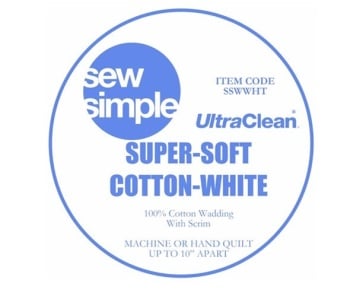 Sew Simple Super Soft Bleached White Wadding (Batting) - 90" wide