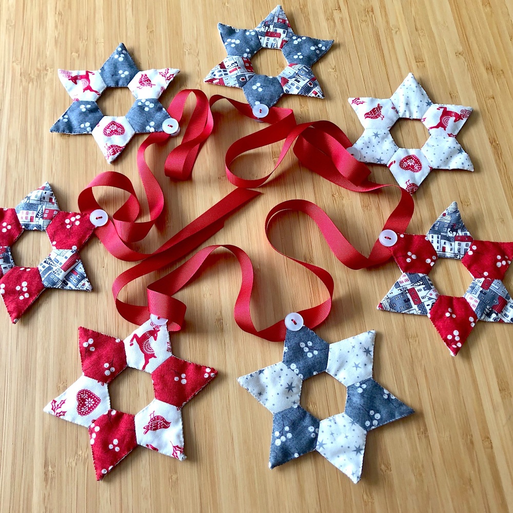 Star Bunting Pattern - Includes pre-cut papers