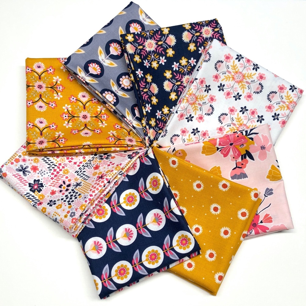 Riley Blake's Golden Aster Fat Quarter Bundle - 8 pieces