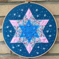 <!-- 002 -->Diamond Star Hoop Art Kit in Liberty - English Paper-piecing Kit - 12