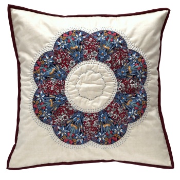 Curved EPP Flower Cushion Kit in Liberty's Adlington Hall Winter - English Paper-piecing Cushion Kit
