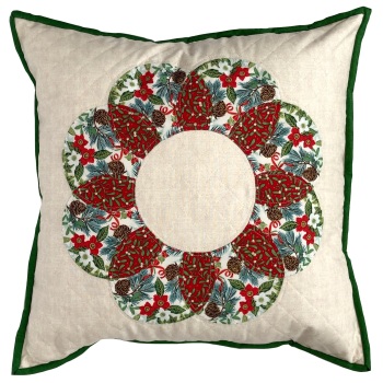 Curved EPP Flower Cushion Kit in Christmas Yuletide Red - English Paper-piecing Cushion Kit