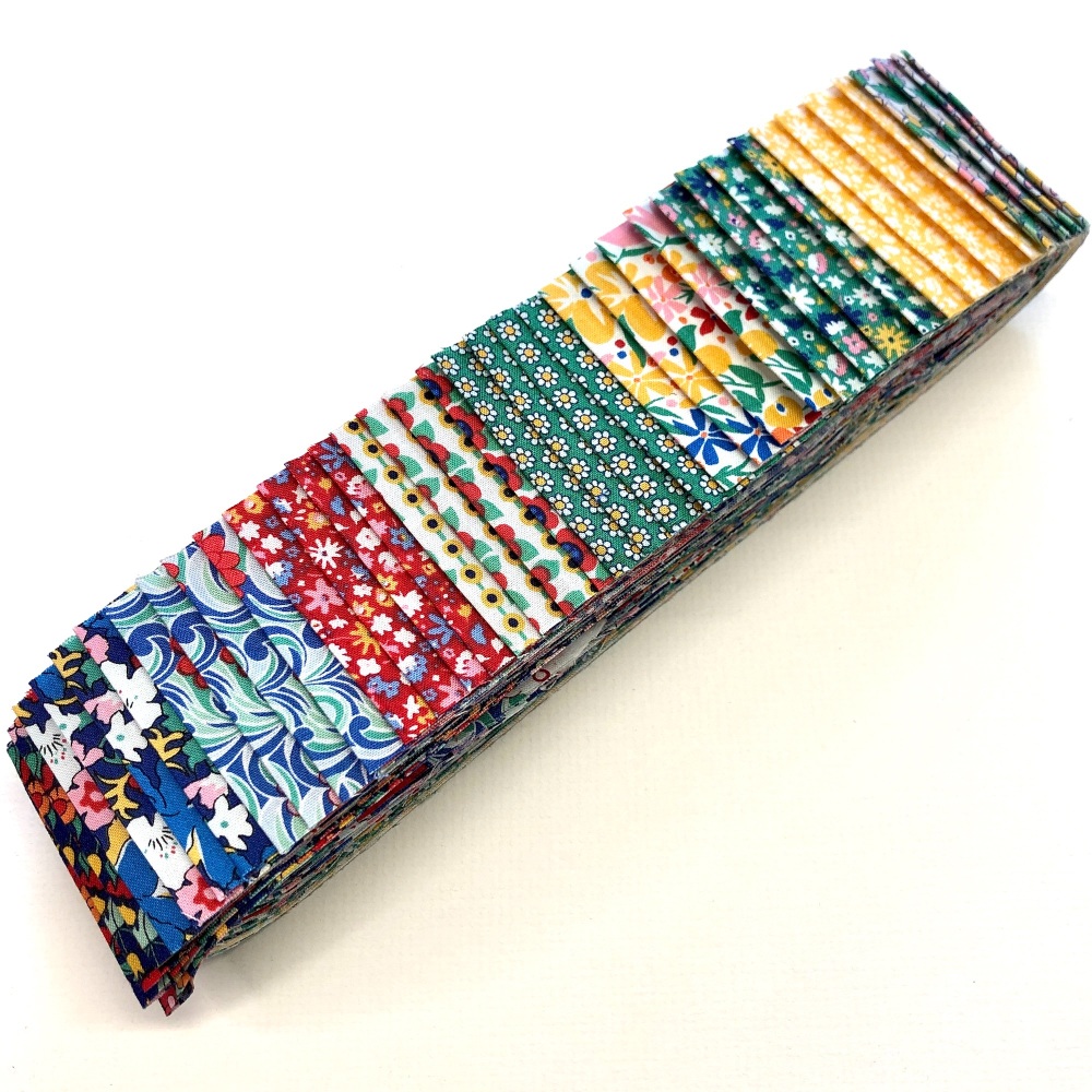 Quilter's Pre-cut 40pc Fabric Strip Set in Liberty Carnaby Street Green