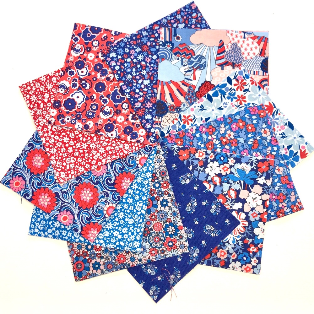 Quilter's Pre-cut 42pc Charm Pack in Liberty's Carnaby Street Blue