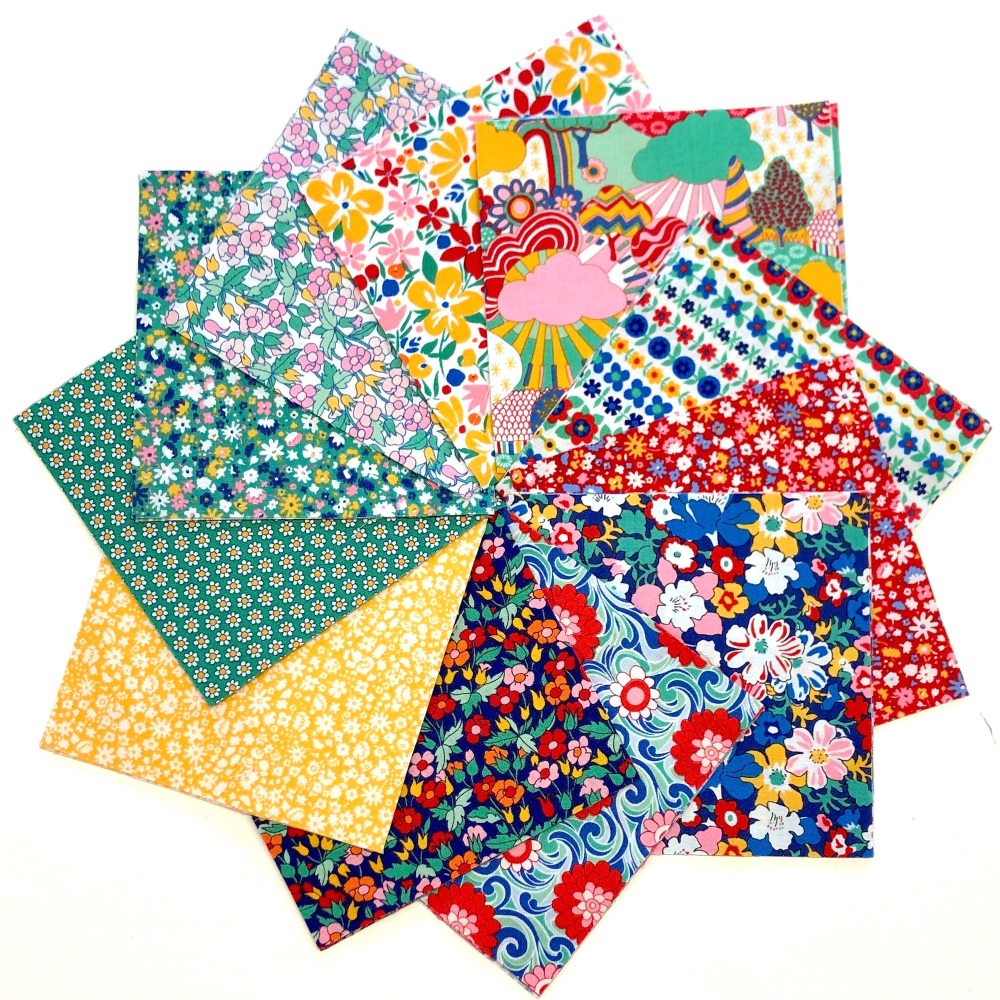 Quilter's Pre-cut 42pc Charm Pack in Liberty's Carnaby Street Green