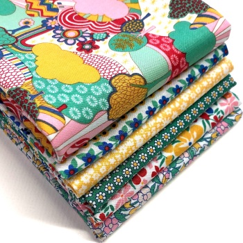 Liberty Carnaby Street Fat Quarter Bundle in Green - 6 pieces