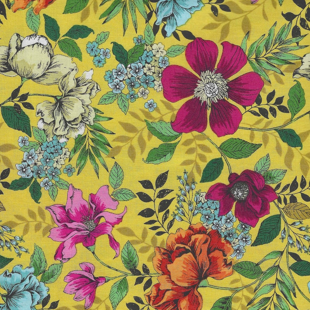 Jewel Tones - Floral Yellow  2424-Y
