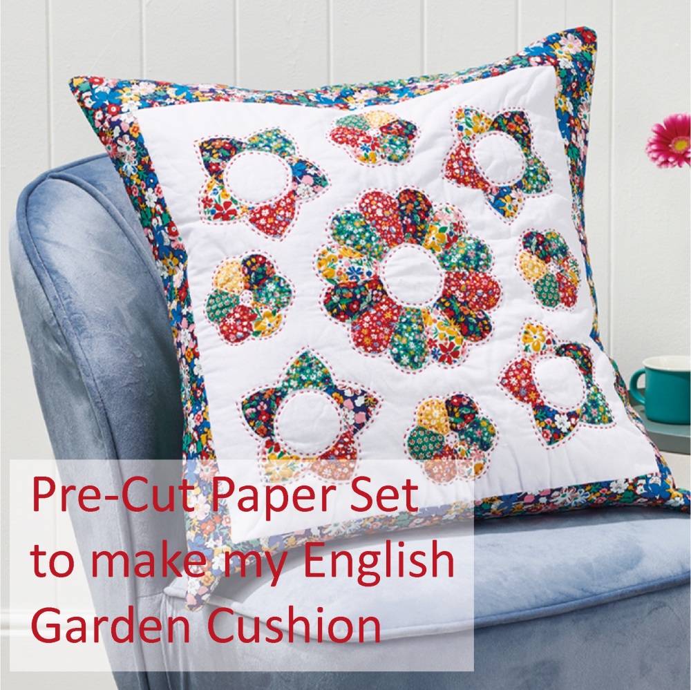 Pre-cut Papers set for Love P&Q Mag's English Garden Cushion