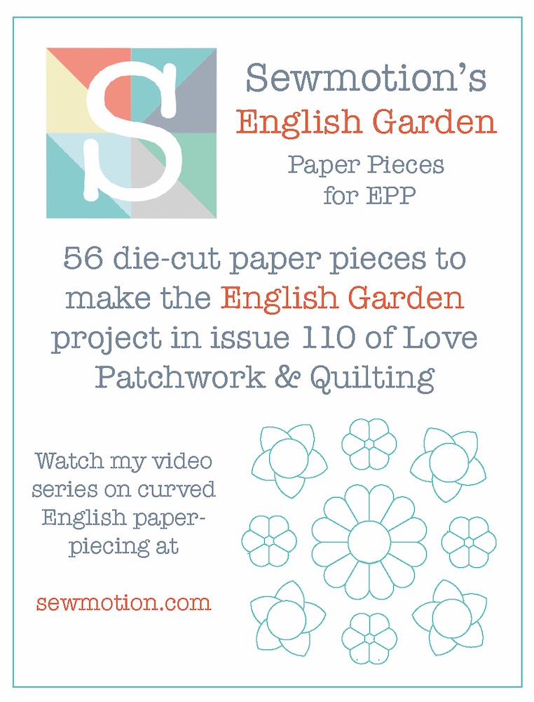 English Garden Cushion (56pcs) - Pre-cut EPP Papers - curved English Paper-piecing