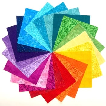 Quilter's Pre-cut 42pc Charm Pack in Rainbow Blenders