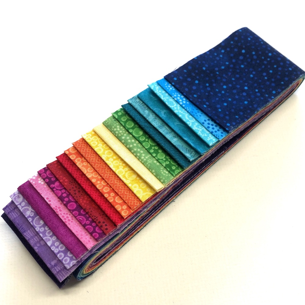 Quilter's Pre-cut 20pc Fabric Strip Set in Rainbow Blenders