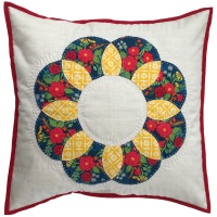 <!-- 003 -->Curved EPP Flower Cushion Kit in Indigo Garden - English Paper-piecing Cushion Kit