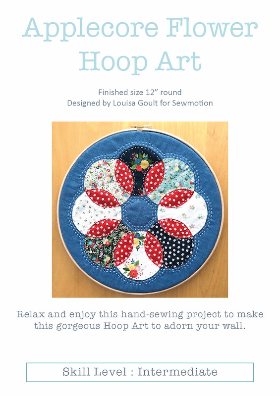 Applecore Flower Hoop Art Pattern - Includes pre-cut papers