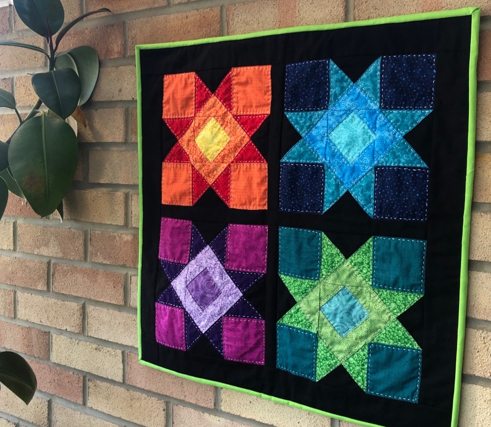<!-- 001 -->Star Crossed Wall Hanging in Rainbow