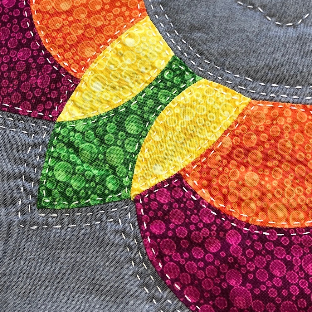 Sunburst Flower Cushion Kit in Vibrant - Curved English Paper-piecing (EPP) Kit