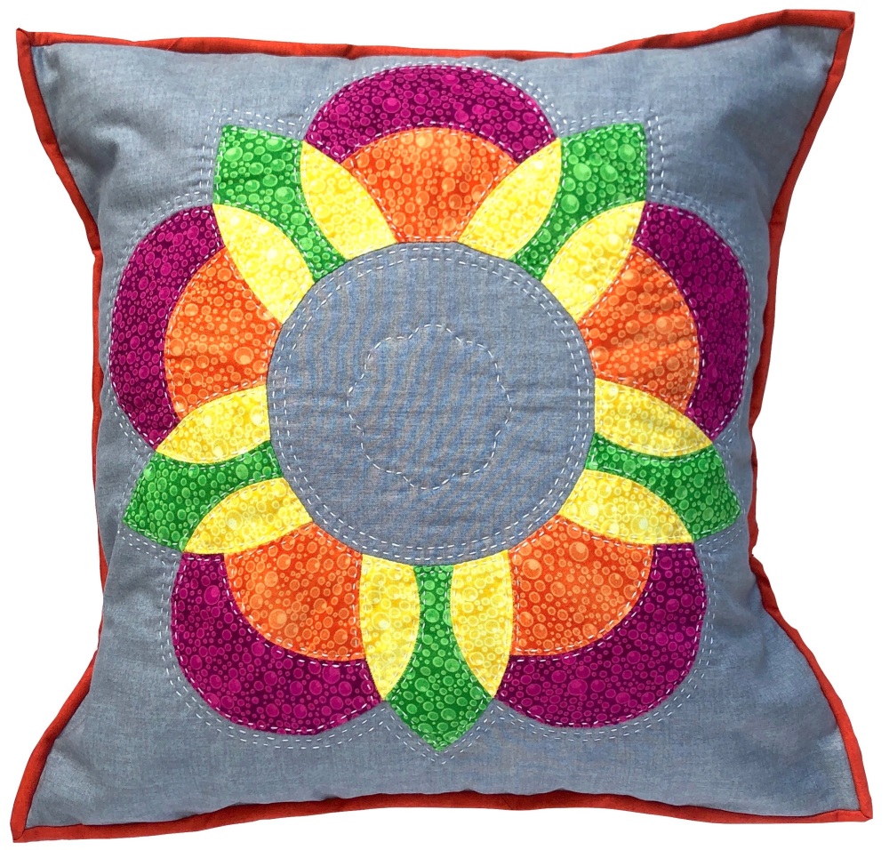 <!-- 001 -->Sunburst Flower Cushion Pattern - Includes pre-cut papers