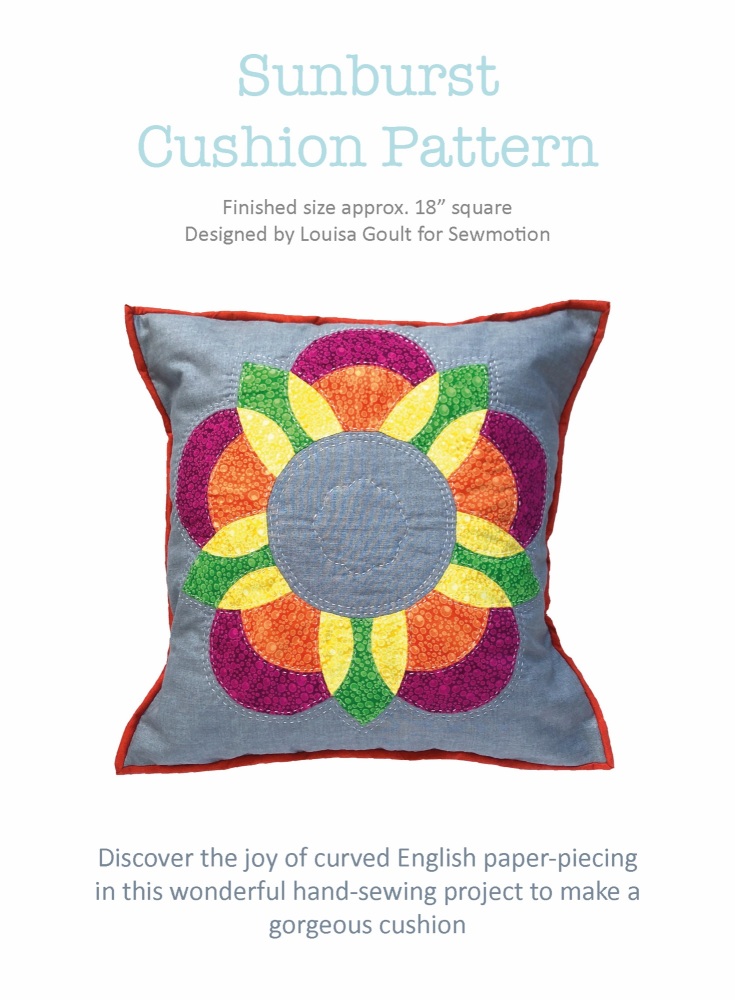 Sunburst Flower Cushion Pattern - Includes pre-cut papers