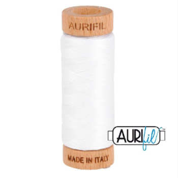 Aurifil Mako 80 Cotton / 200m - White - 2024