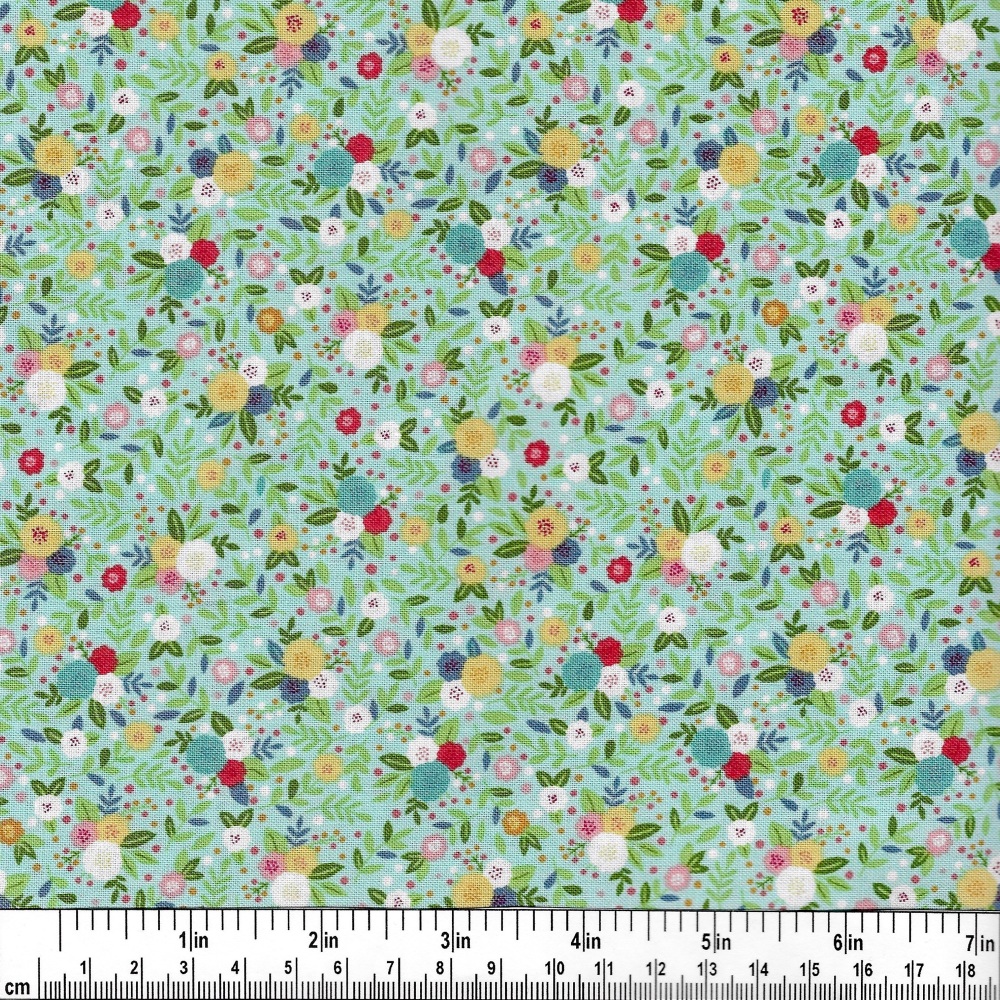 Amelia - Floral Turquoise 2511-T