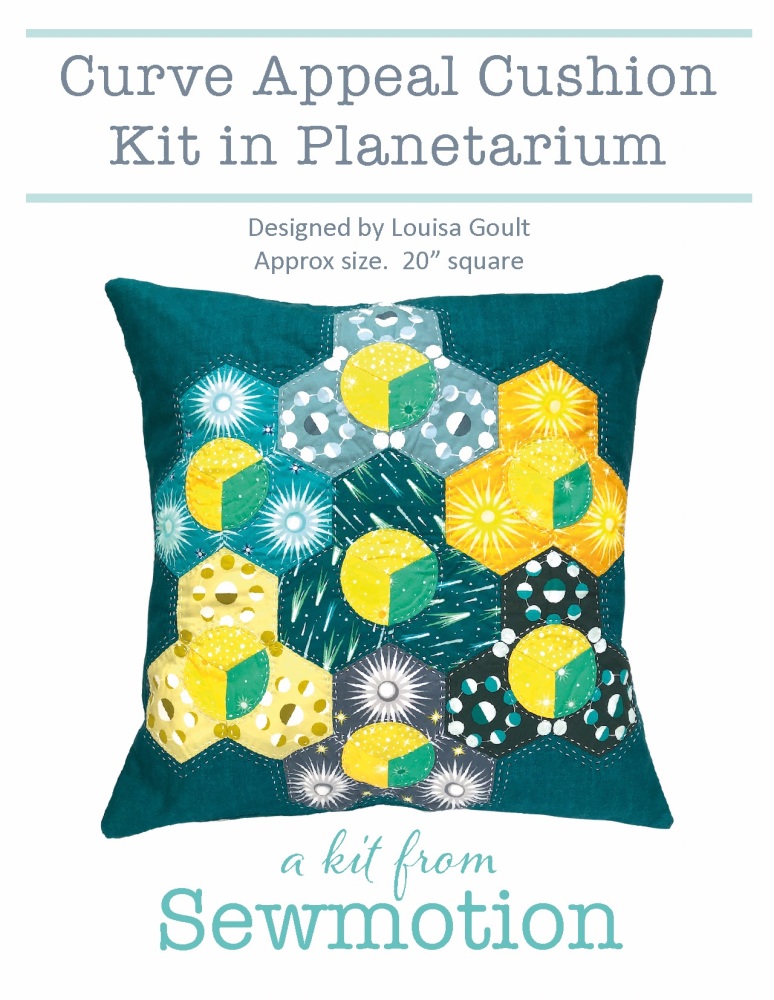 Curve Appeal Cushion in Planetarium - Curved English Paper-Piecing Kit, (EPP)