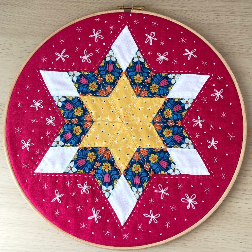 <!-- 001 -->Diamond Star Hoop Art Kit in Yellow & Pink - English Paper-piec
