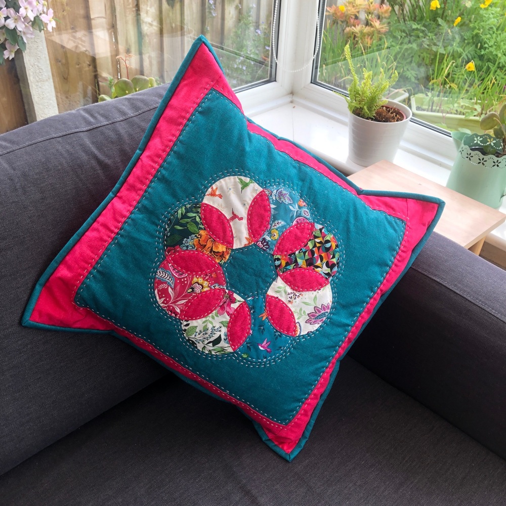 Applecore Cushion Kit in Jewel Tones - Curved English Paper-Piecing Kit, (EPP)
