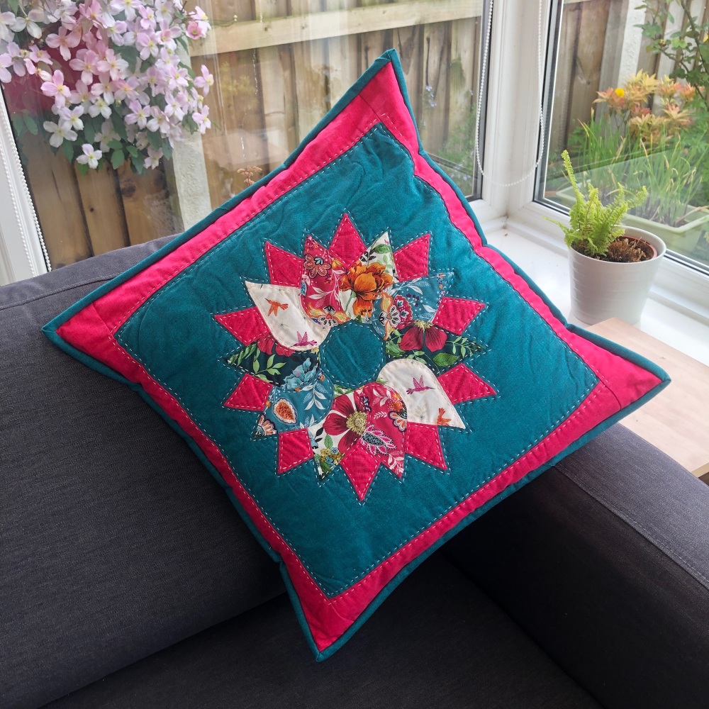 Wreath Cushion Kit in Jewel Tones - Curved English Paper-Piecing (EPP) Kit