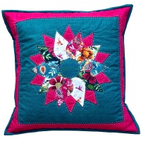 <!-- 002 -->Wreath Cushion Kit in Jewel Tones - Curved English Paper-Piecing Kit, (EPP)