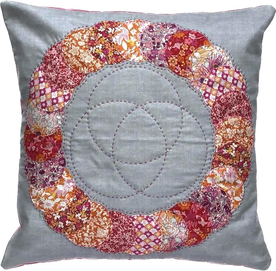 <!-- 001 -->Overlapping Circles Cushion Kit in Liberty Pink & Orange - Engl