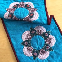 <!-- 001 -->Trio of Posies Wall Hanging Kit in Liberty Turquoise