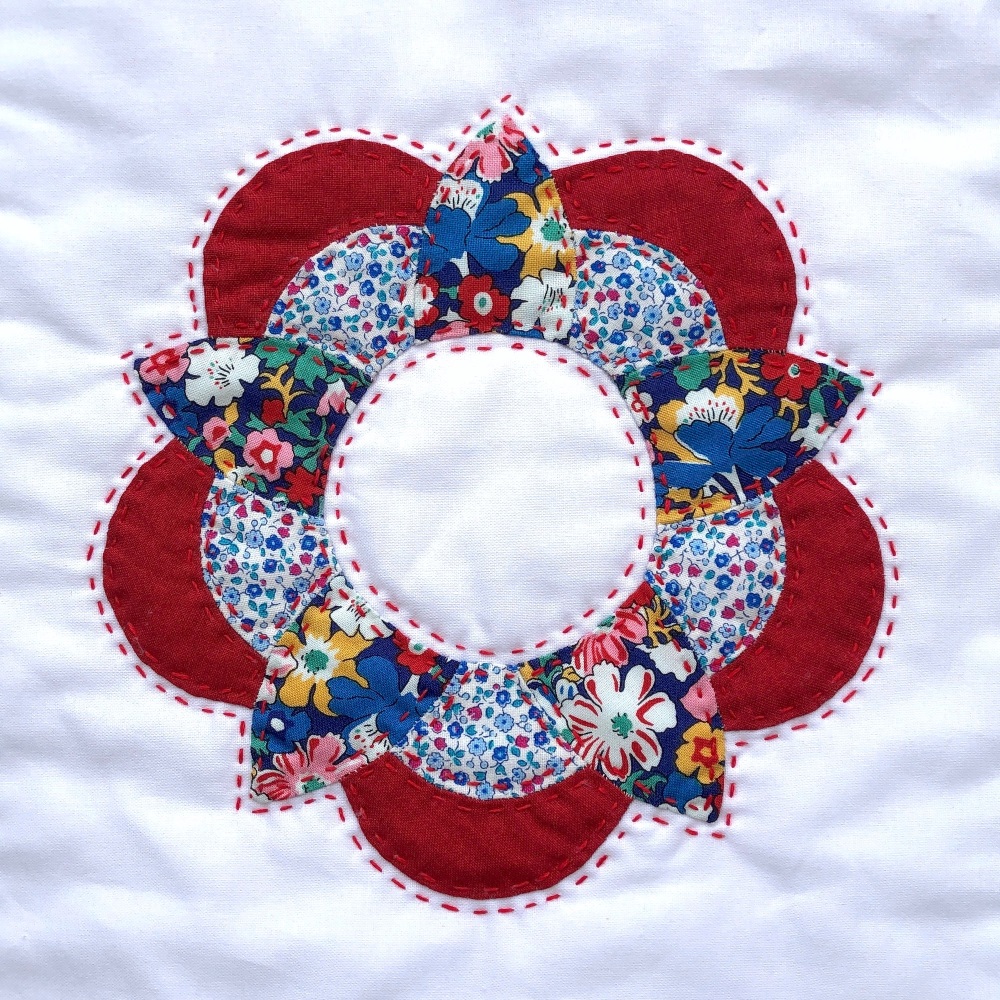 Trio of Posies Wall Hanging Kit in Liberty Red & Blue