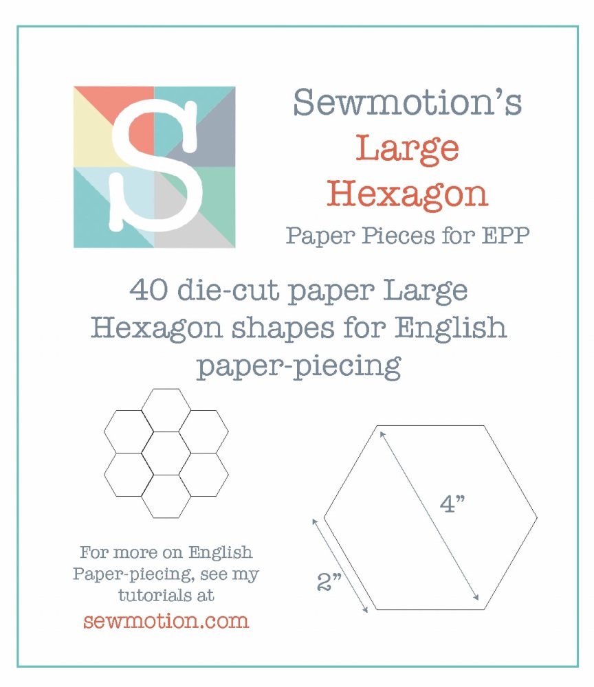 Hexagon Paper Pieces (2inch) - Large - 40 Pre-cut Papers for English Paper-piecing - 2" along the side