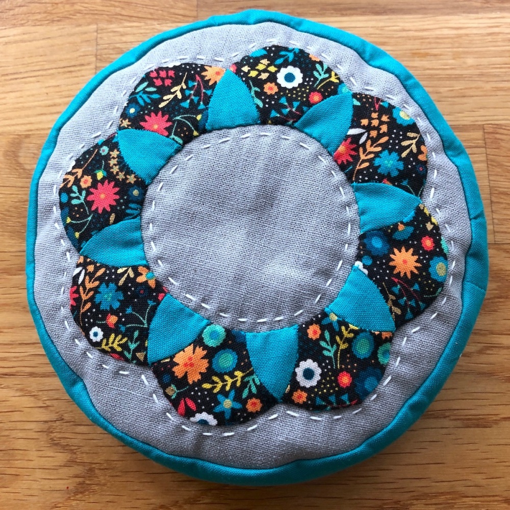EPP Pincushion Kit in Folksy Turquoise - Patchwork Pincushion Kit