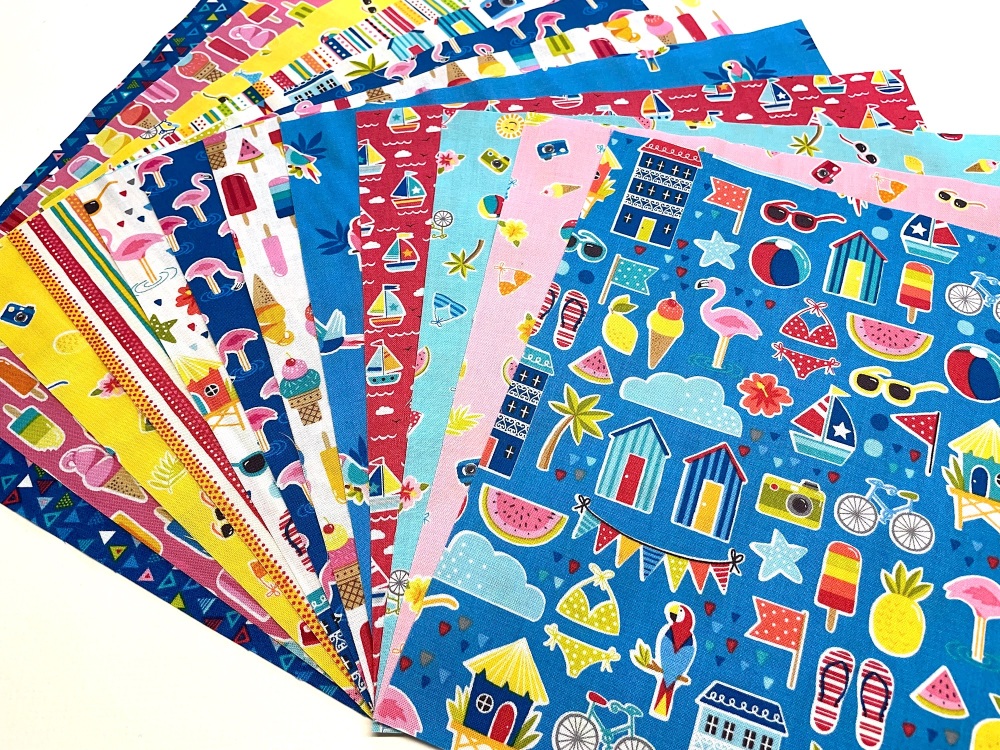 Pool Party Fabric Roll - 10" Squares - 12pcs