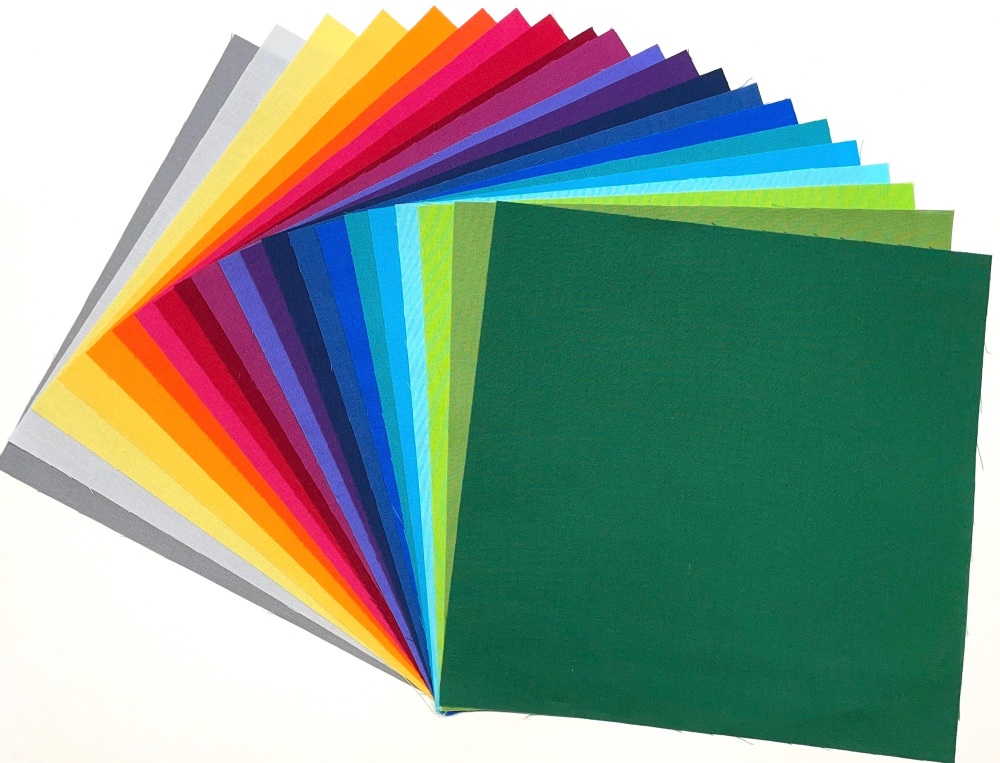 Spectrum Solid Fabric Roll - 10" Squares - 21pcs