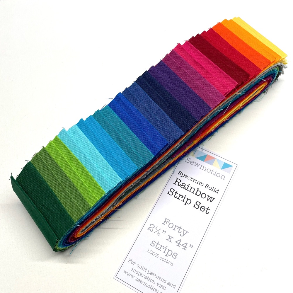 Quilter's Pre-cut 40pc Fabric Strip Set in Spectrum Solids