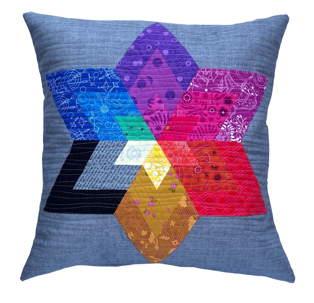 <!-- 004 -->Diamond Star Cushion Pattern - Includes pre-cut papers