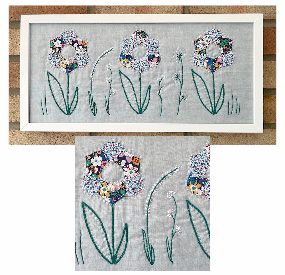 <!-- 001 -->Stitched Posies Panel Kit in Liberty