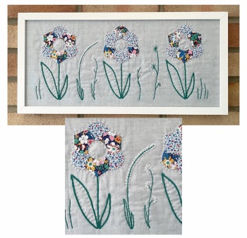 Stitched Posies Panel Kit in Liberty