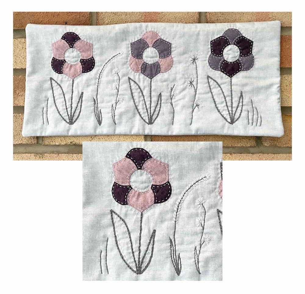 <!-- 001 -->Stitched Posies Panel Kit in Purples