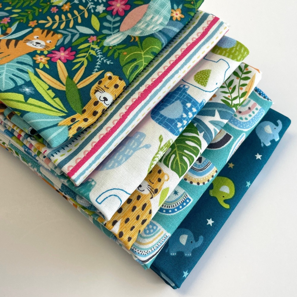 In The Jungle Fat Quarter Bundle - 6 pieces