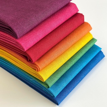 Linen Texture Rainbow Fat Quarter Bundle  - 8 pieces