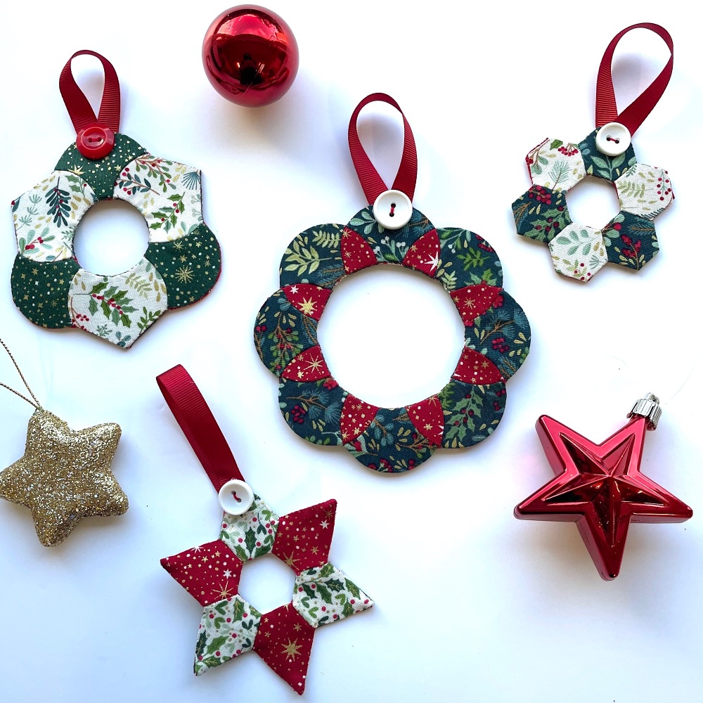 EPP Christmas Decorations in Traditional - English paper-piecing kit