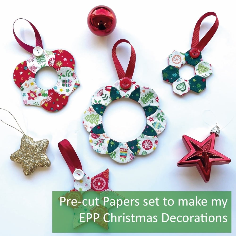 <!-- 001 -->Pre-cut Papers set of my EPP Christmas Decorations (136pcs)