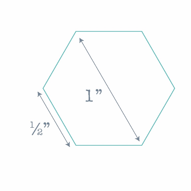 Hexagon Paper Pieces (0.5") - 60 Pre-cut Papers for English Paper-piecing - 0.5" along the side