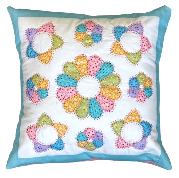 English Garden Cushion Kit in Brights - curved English paper-piecing (EPP) kit