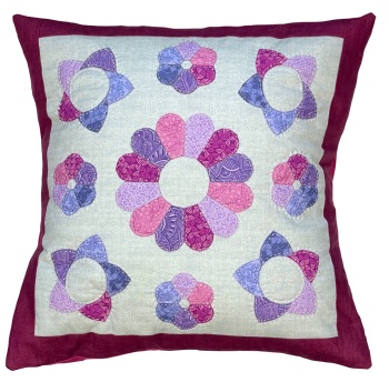 English Garden Cushion Kit in Purples - curved English paper-piecing (EPP) kit