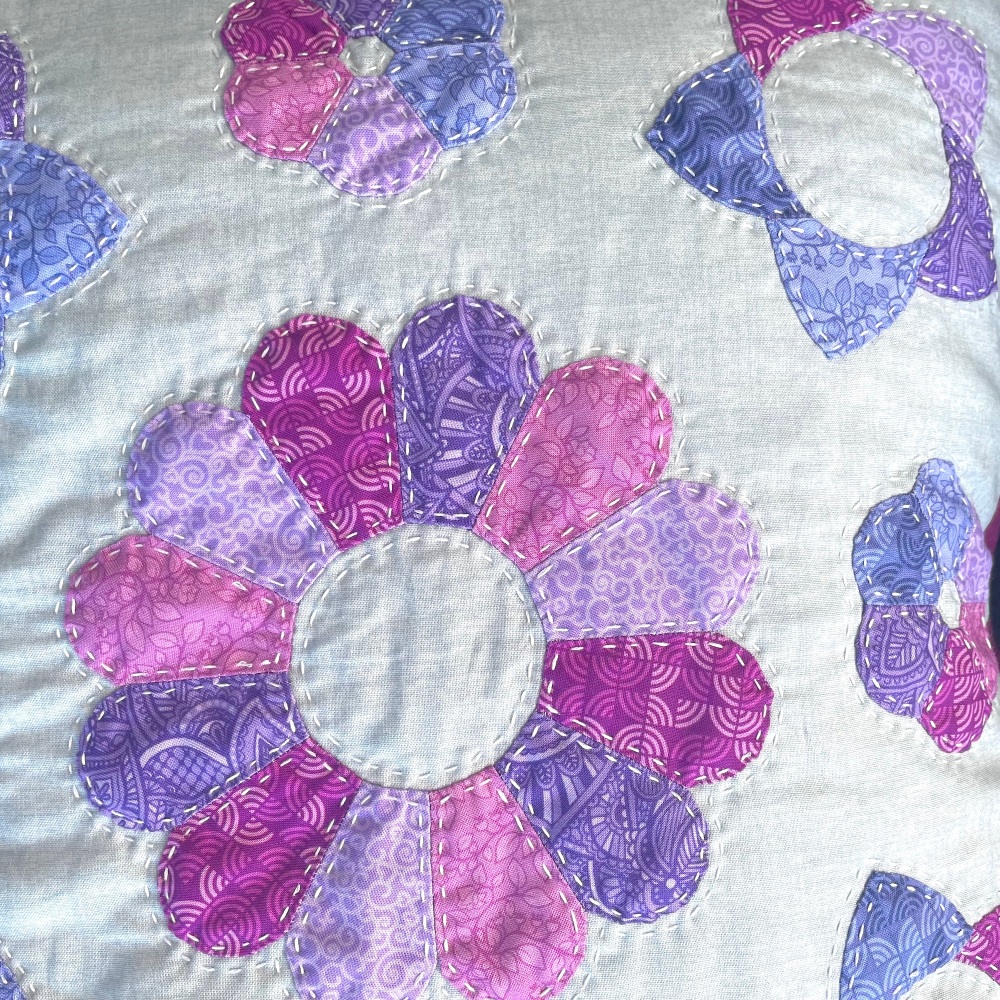 English Garden Cushion Kit in Purples - curved English paper-piecing (EPP) kit